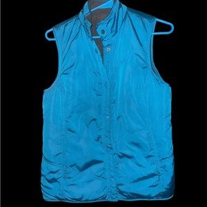 Shiny blue reverseable vest